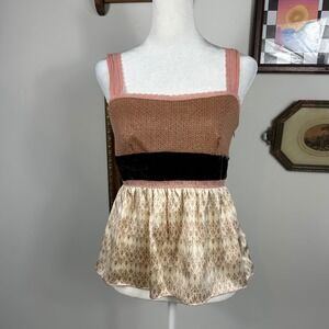 Vintage 2005 Y2K The Limited Silk & Wool Pink Peplum Top SIZE XS Preppy Coquette